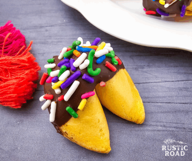 Chocolate Dipped Fortune Cookies with Sprinkles