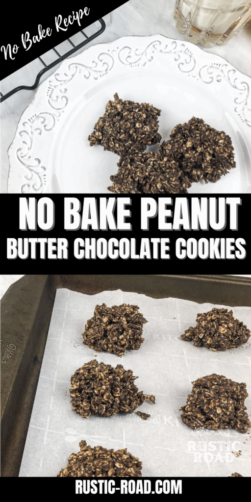 No Bake Peanut Butter Chocolate Cookies