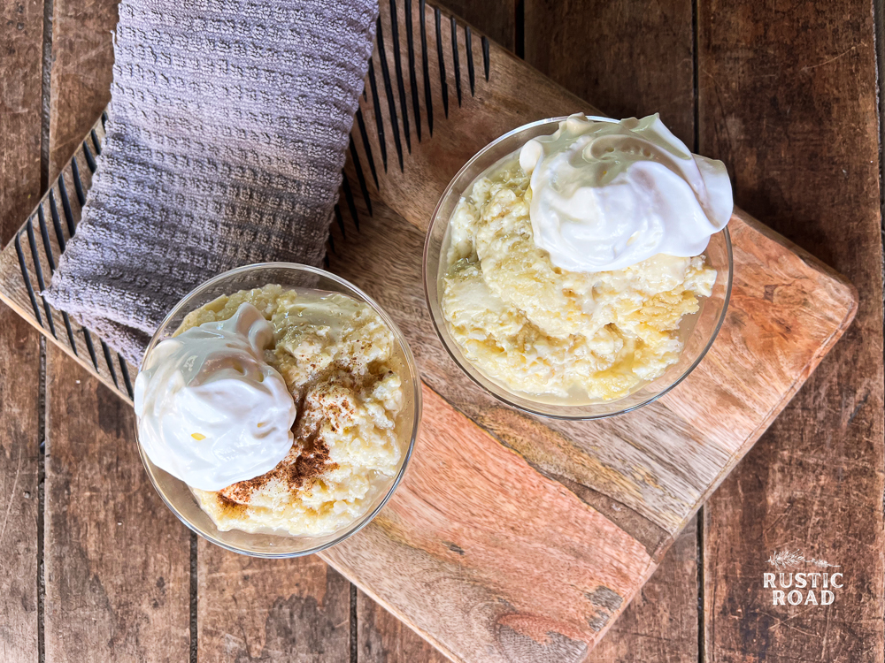 custard style rice pudding