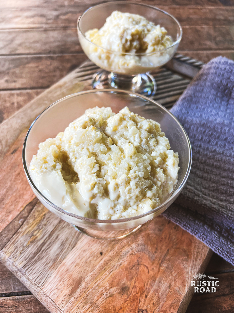 custard style rice pudding