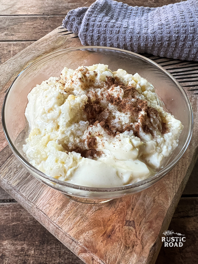 custard style rice pudding