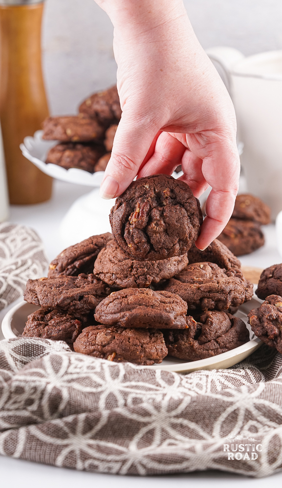 double chocolate pecan cookies