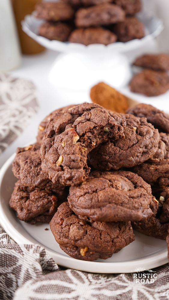 double chocolate pecan cookies
