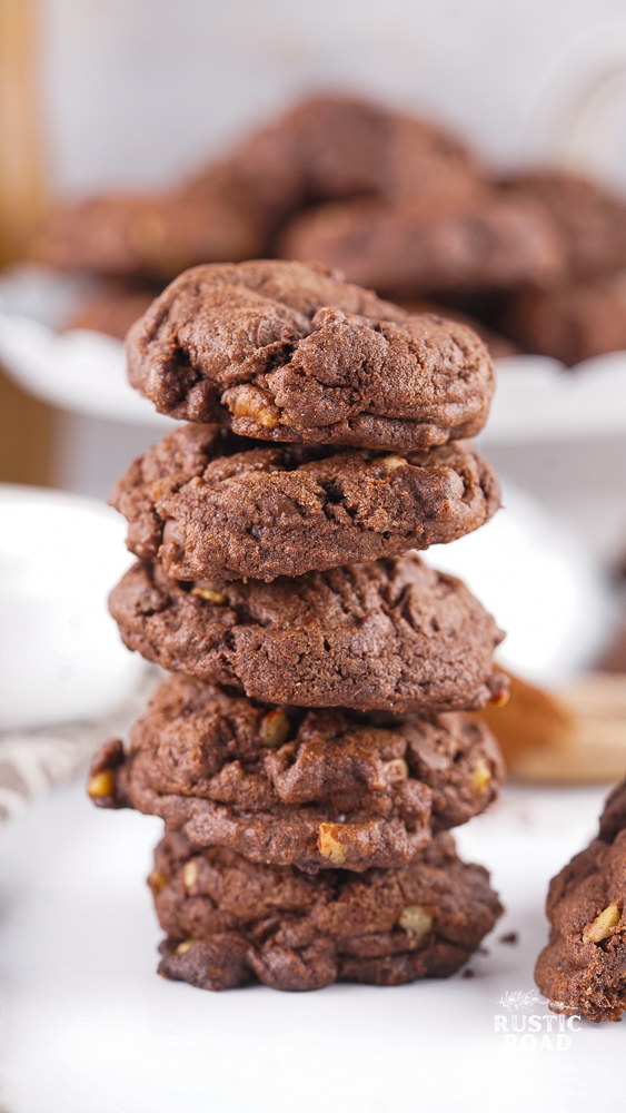 double chocolate pecan cookies