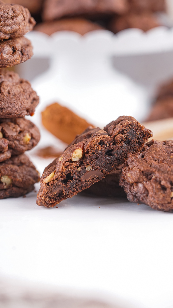 double chocolate pecan cookies