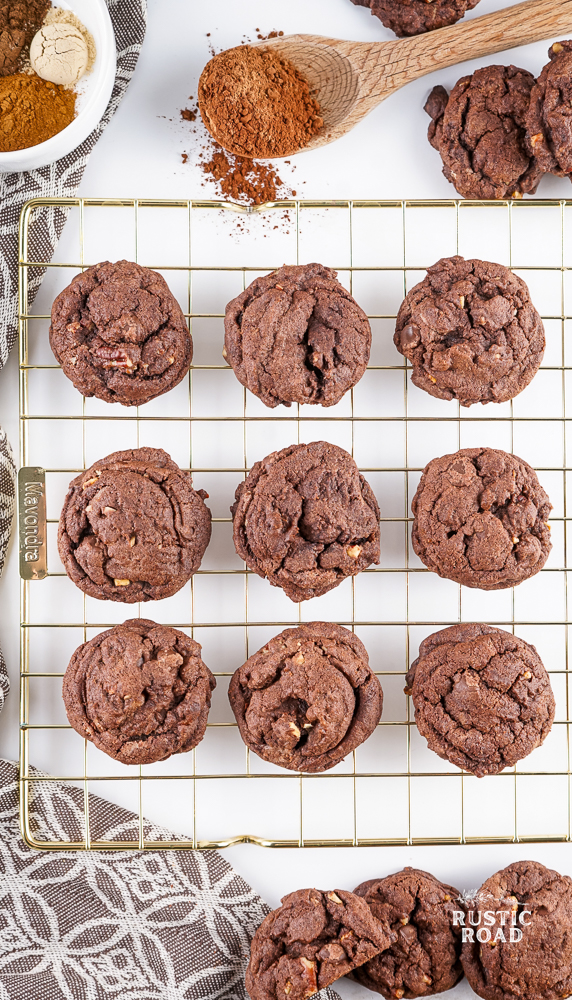 double chocolate pecan cookies