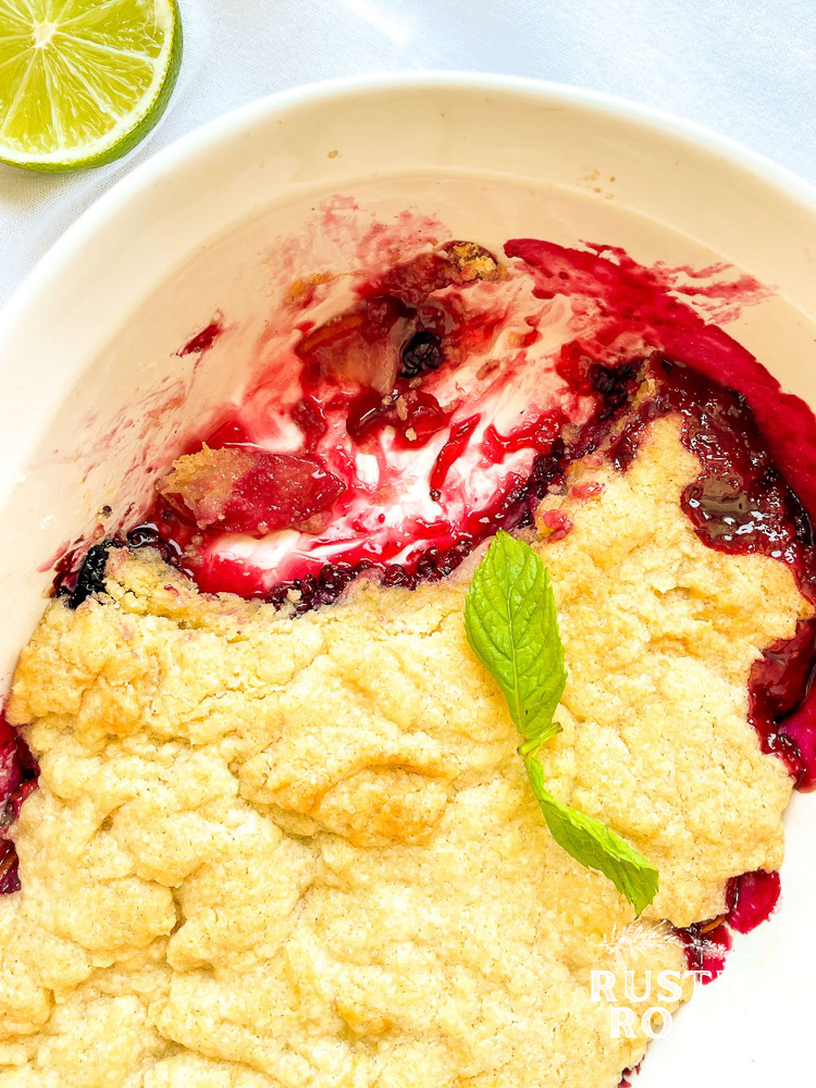 easy blackberry pear cobbler