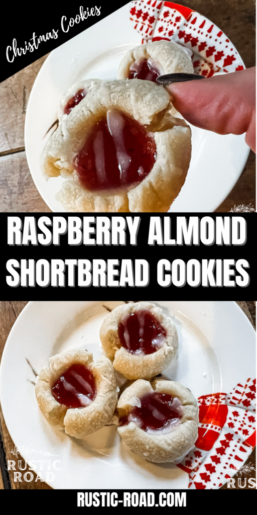 raspberry almond thumbprint christmas cookies