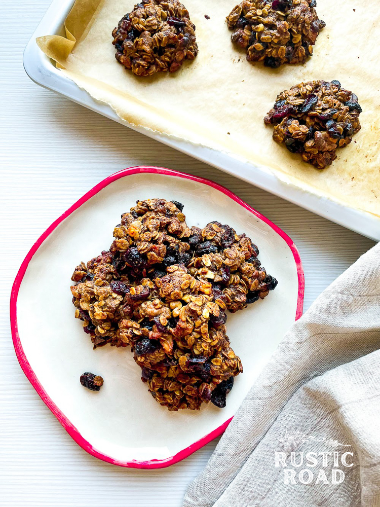Walnut Cranberry Oatmeal No-Bake Cookies