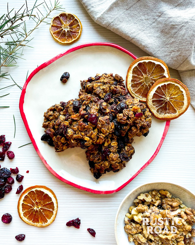 Walnut Cranberry Oatmeal No-Bake Cookies