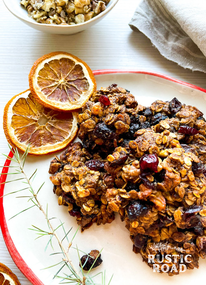 Walnut Cranberry Oatmeal No-Bake Cookies