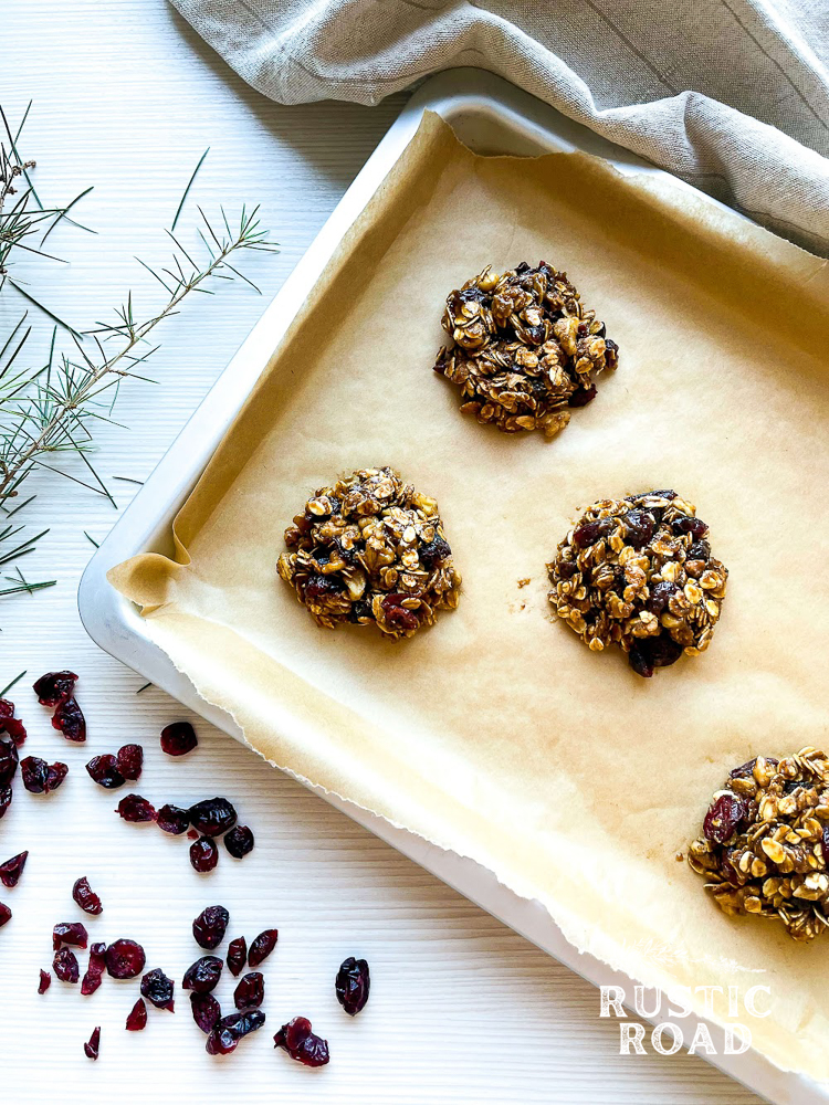 Walnut Cranberry Oatmeal No-Bake Cookies