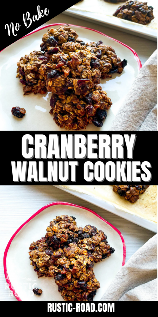 Walnut Cranberry Oatmeal No-Bake Cookies