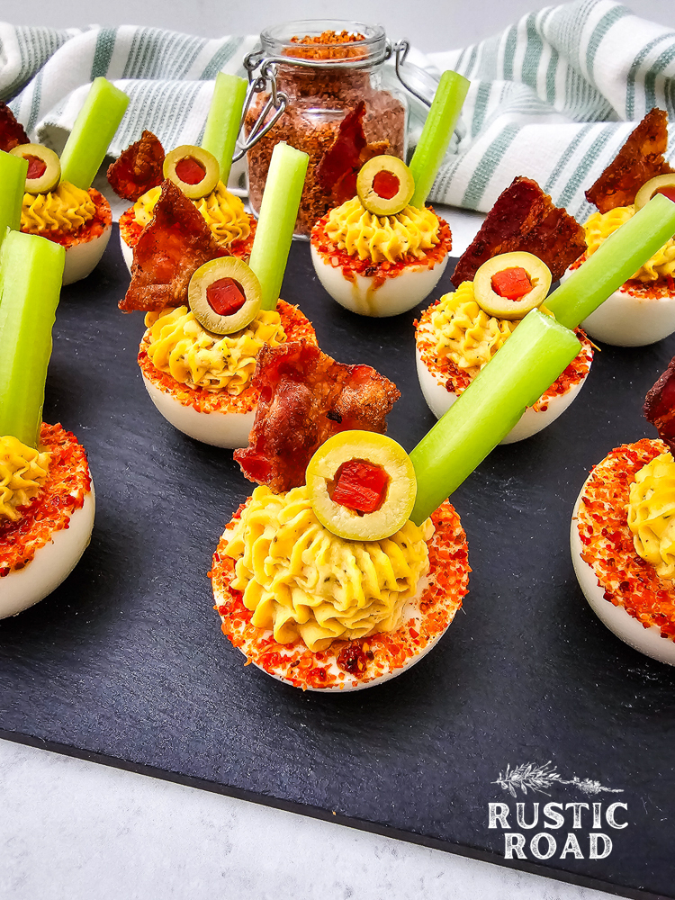 Bloody Mary Deviled Eggs