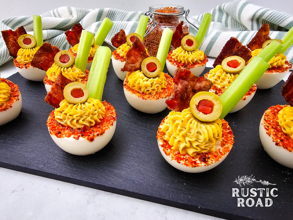 Bloody Mary Deviled Eggs
