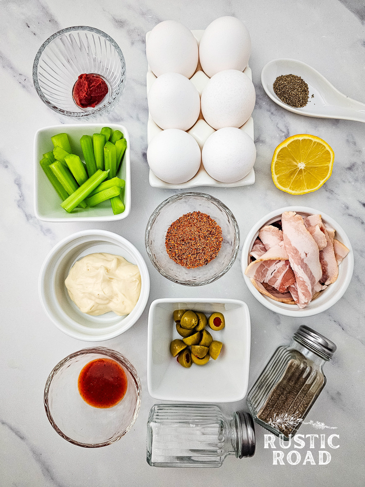 Bloody Mary Deviled Eggs